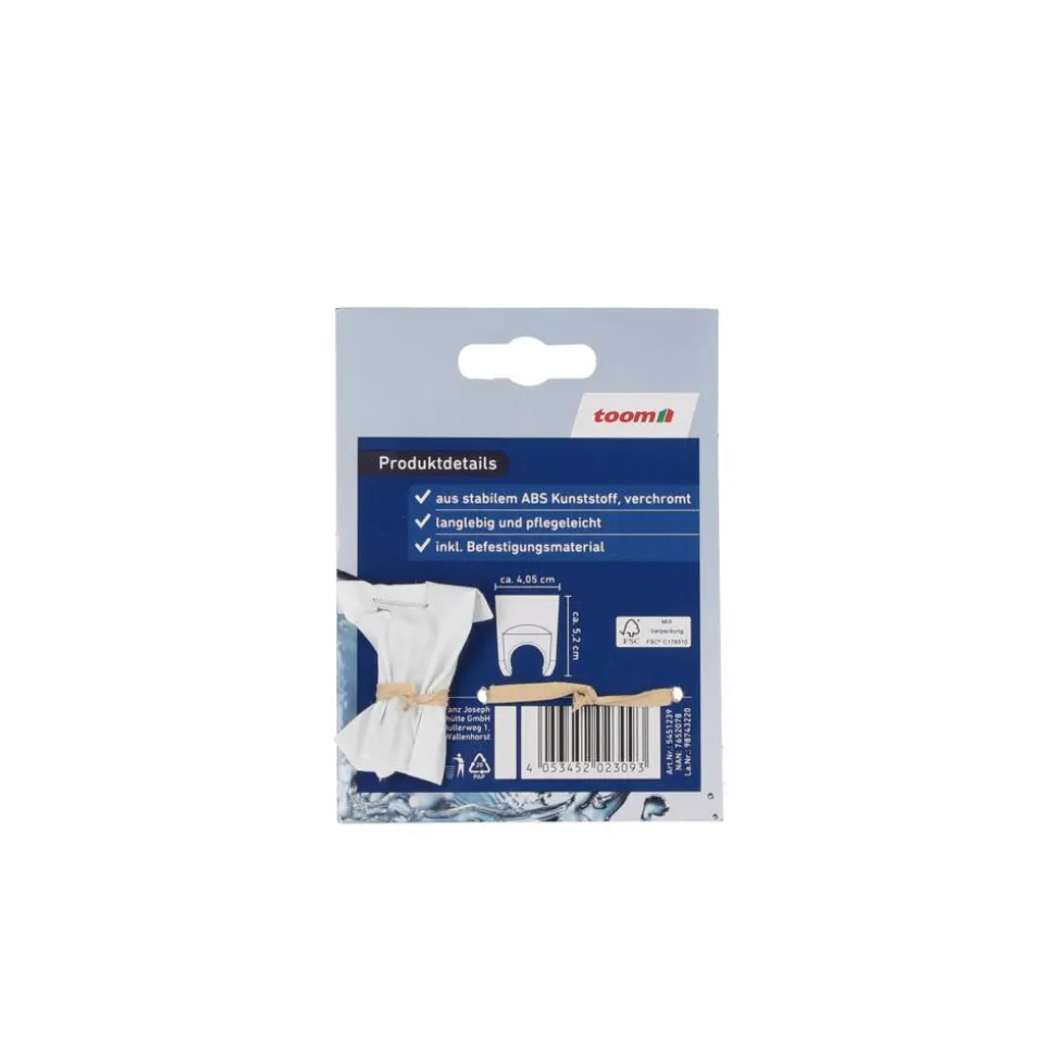 Wandhalter chromfarben 4,05 x 5,2 cm