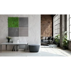 Wandpaneel 'Modular Wall 11302A Black Slate Stone' grau 52 x 52 cm
