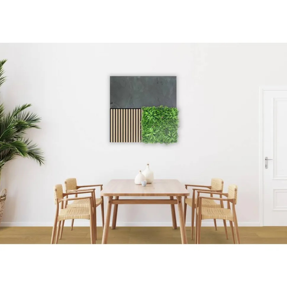 Wandpaneel 'Modular Wall 11302B Black Slate Stone' grau 52 x 104 cm