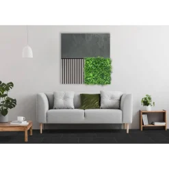 Wandpaneel 'Modular Wall 11302B Black Slate Stone' grau 52 x 104 cm