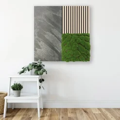 Wandpaneel 'Moos grob' Waldgrün 52 x 52 cm