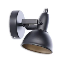 Wandstrahler 1-flammig schwarz/gold Ø 105 mm