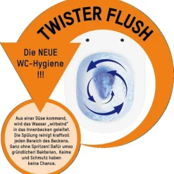 Wand-WC 'Adonis Twister Flush' inklusive WC-Sitz, spülrandlos