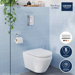 Wand-WC 'Euro Keramik' spülrandlos inklusive WC-Sitz weiß
