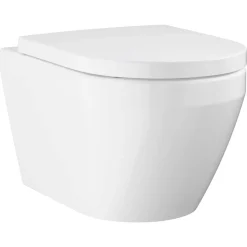 Wand-WC 'Euro Keramik' spülrandlos inklusive WC-Sitz weiß