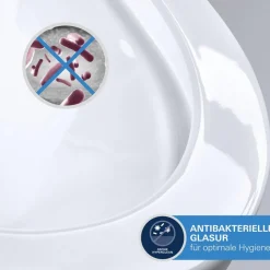 Wand-WC 'Euro Keramik' spülrandlos inklusive WC-Sitz weiß