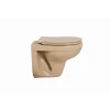 Wand-WC spülrandlos beige, ohne WC-Sitz