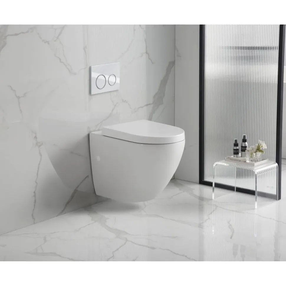 Wand-WC spülrandlos 'Cozy' inklusive WC-Sitz weiß