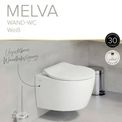 Wand-WC spülrandlos 'Jeno' spülrandlos weiß