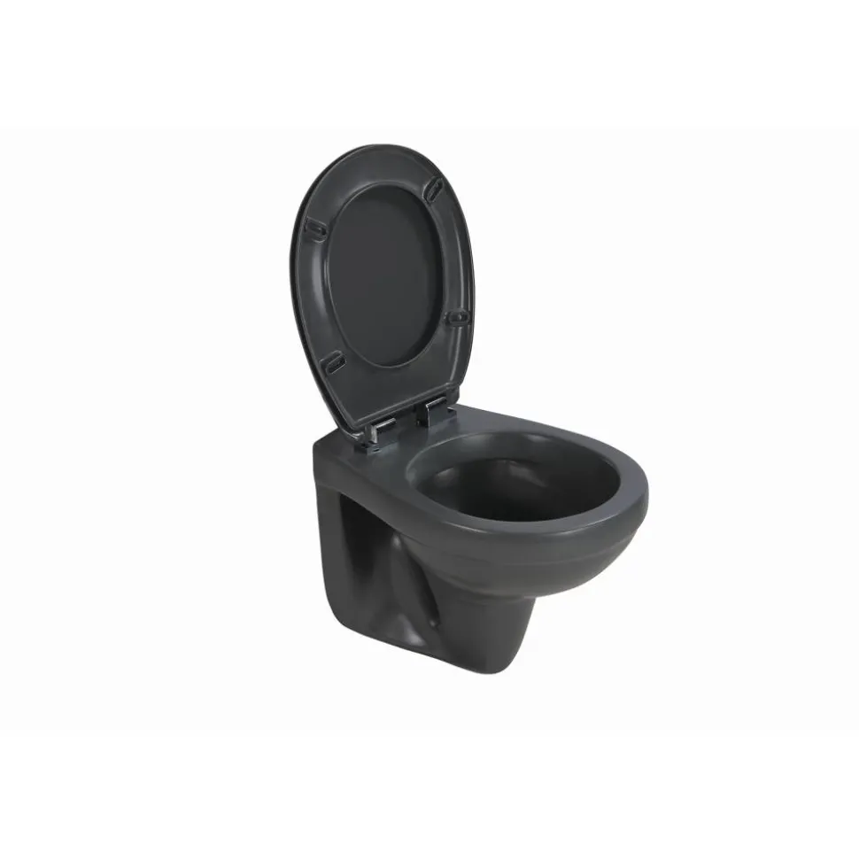 Wand-WC spülrandlos matt anthrazit, ohne WC-Sitz
