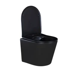 Wand-WC spülrandlos 'Nakia' inklusive WC-Sitz matt schwarz