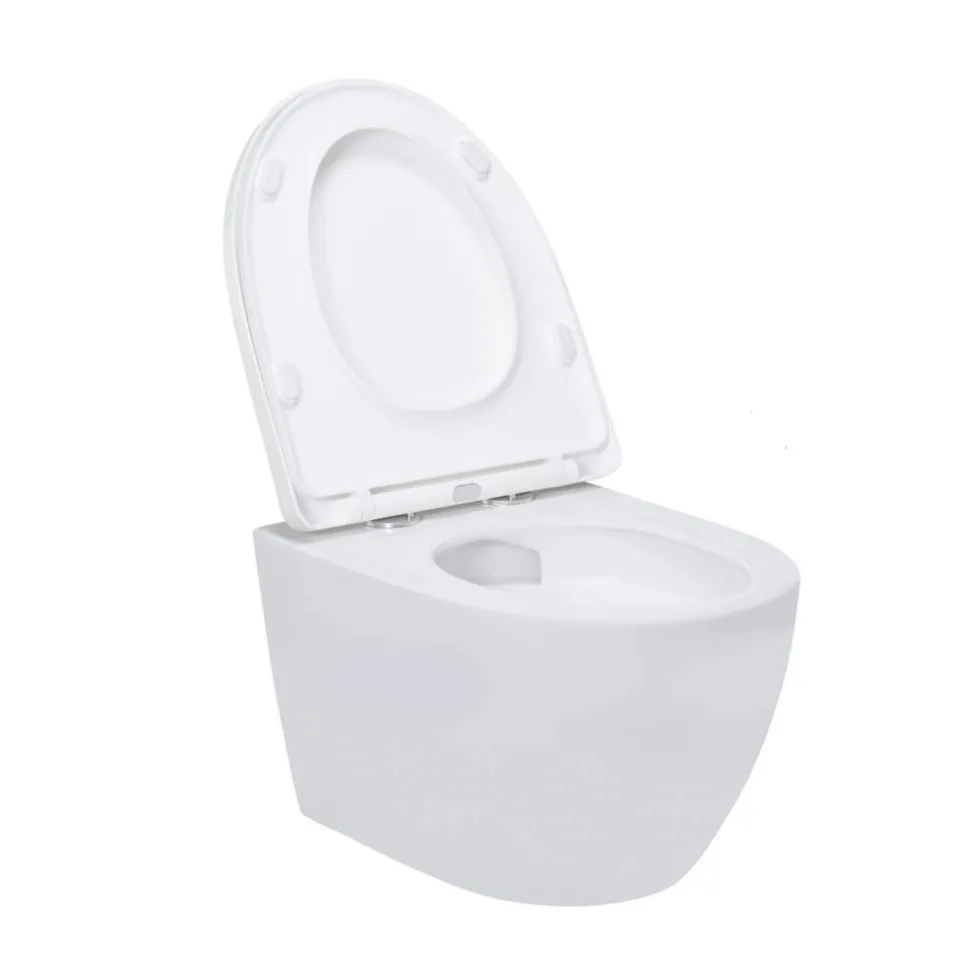 Wand-WC spülrandlos 'Nakia Twister Flush' inklusive WC-Sitz weiß