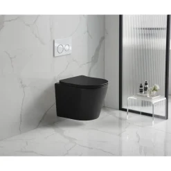 Wand-WC spülrandlos 'Noctis' inklusive WC-Sitz matt schwarz