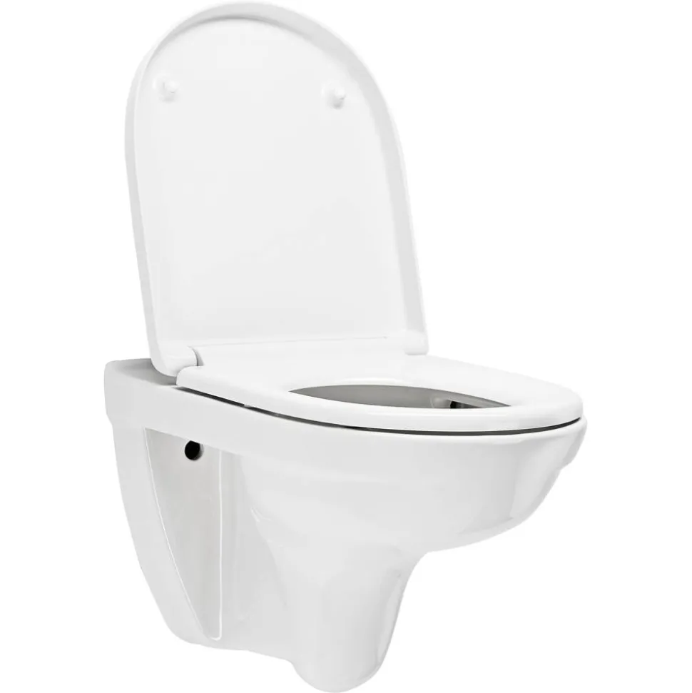 Wand-WC spülrandlos 'O.Novo' inklusive WC-Sitz weiß