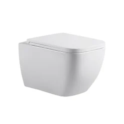 Wand-WC-Set 'Adonis Square' spülrandlos inklusive WC-Sitz weiß