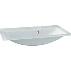 Waschbecken eckig 'Kara' Glas weiß 80 x 14,5 x 50