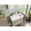 Waschbecken eckig 'Luxor' Gussmarmor weiß 80 x 14,5 x 48,5 cm