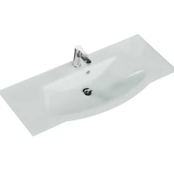 Waschbecken geschwungen 'Juno' Glas 117 x 1,5 x 49,1 cm