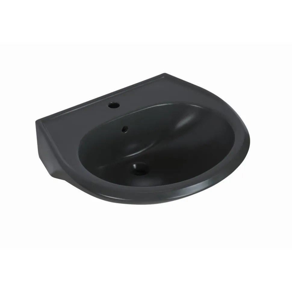 Waschbecken halbrund anthrazit 60 x 21 x 51,5 cm
