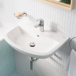 Waschbecken halbrund 'Bau Keramik' weiß 55 x 15 x 18,6 cm