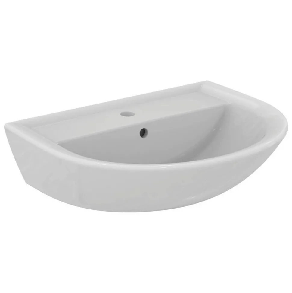Waschbecken halbrund 'Eurovit' weiß 60 x 18,9 x 47 cm