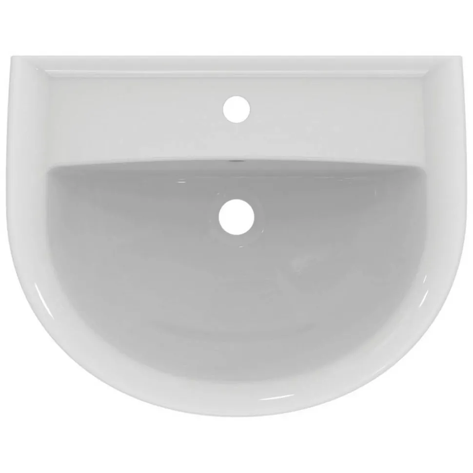 Waschbecken halbrund 'Eurovit' weiß 60 x 18,9 x 47 cm