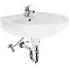 Waschbecken halbrund mit Armaturen weiß 60 cm