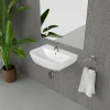 Waschbecken halbrund 'Rekia' weiß 55 x 15,1 x 38,6 cm
