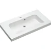 Waschbecken 'Jelte' weiß 92 x 50,8 x 7,6 cm mit LED-Fugenbeleuchtung