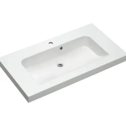 Waschbecken 'Jelte' weiß 92 x 50,8 x 7,6 cm mit LED-Fugenbeleuchtung