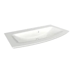 Waschbecken mit Unterschrank 'B.Style' braun, weiß glänzend 83,2 x 54,3 x 46 cm