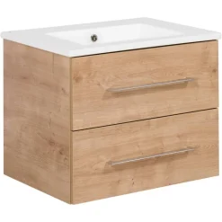 Waschbecken mit Unterschrank 'B.Perfekt' braun foliert 62 x 51 x 48 cm