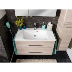 Waschbecken mit Unterschrank 'B.Clever' braun 90 x 50,8 x 46 cm