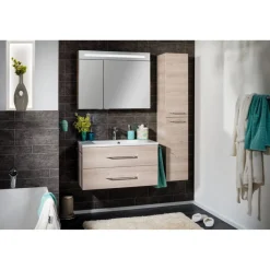 Waschbecken mit Unterschrank 'B.Clever' braun 90 x 50,8 x 46 cm