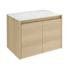 Waschbecken mit Unterschrank 'Compact Line' eichefarben 71 x 51,5 x 46,5 cm