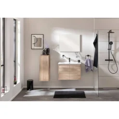 Waschbecken mit Unterschrank 'Compact Line' braun 71 x 51,5 x 46,5 cm