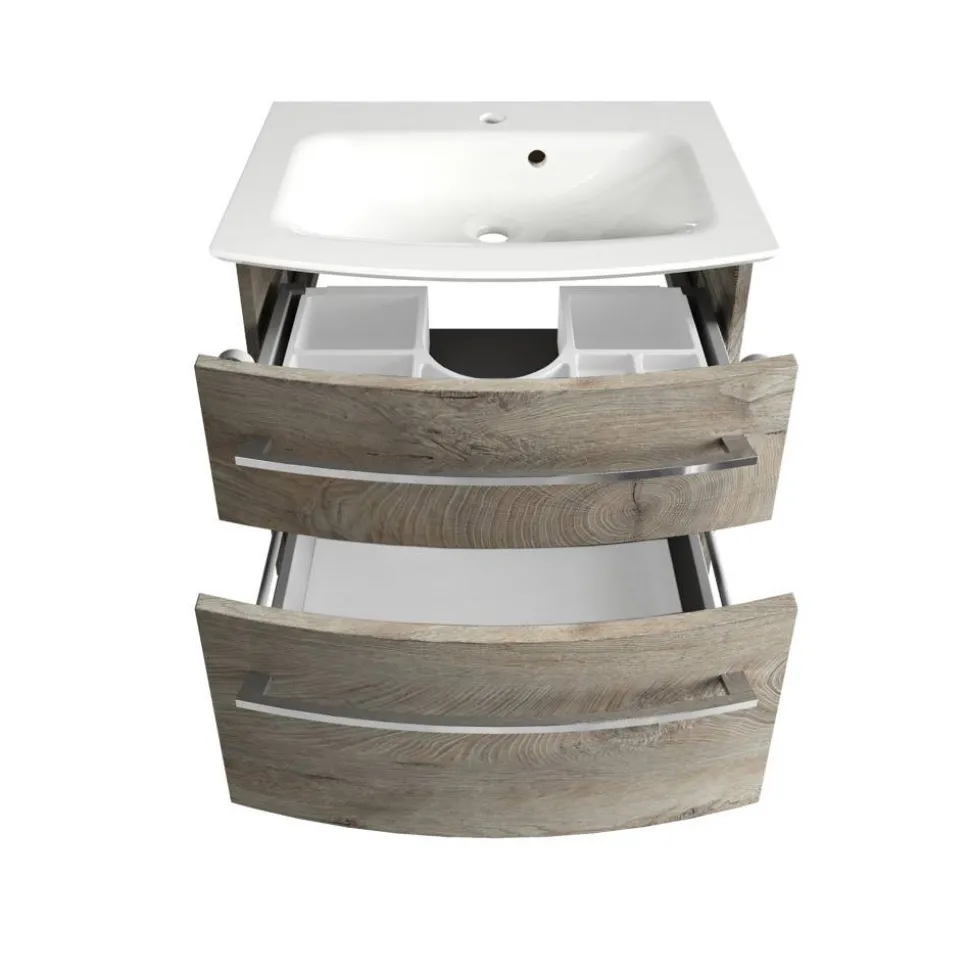 Waschbecken mit Unterschrank 'B.Style' braun 63,2 x 54,3 x 46 cm 2-teilig