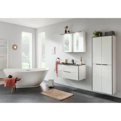 Waschbecken mit Unterschrank 'Flair' weiß/schwarz 101 x 49,3 x 46,5 cm