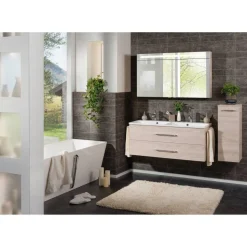 Waschbecken mit Unterschrank 'B.Clever' braun 120 x 50,8 x 46 cm