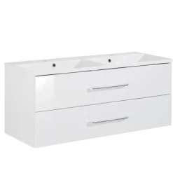 Waschbecken mit Unterschrank 'B.Clever' weiß glänzend 120 x 50,8 x 46 cm
