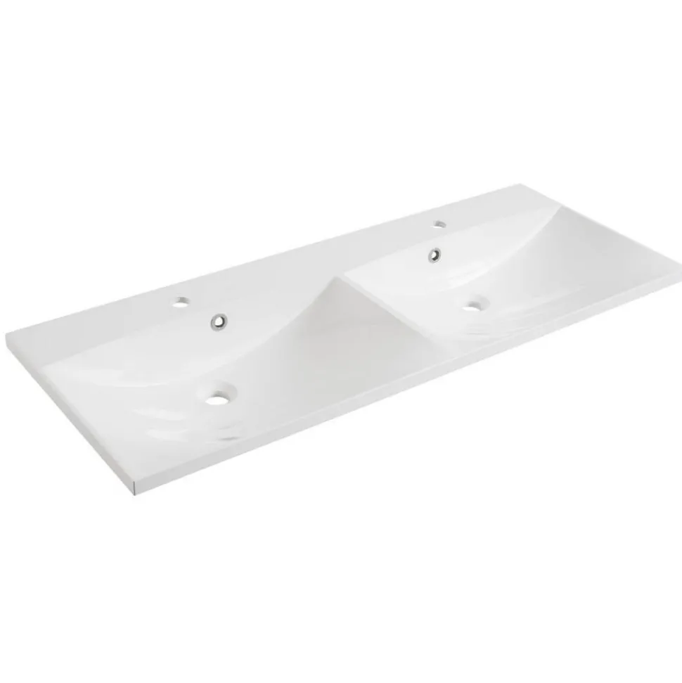 Waschbecken mit Unterschrank 'B.Clever' weiß glänzend 120 x 50,8 x 46 cm