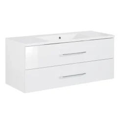 Waschbecken mit Unterschrank 'B.Clever' weiß glänzend 120 x 62,5 x 46 cm
