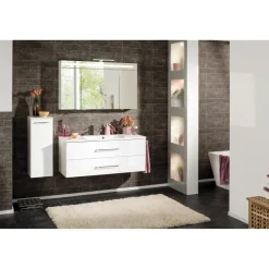 Waschbecken mit Unterschrank 'B.Clever' weiß glänzend 120 x 62,5 x 46 cm