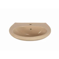 Waschbecken oval beige 60 x 21 x 51,5 cm