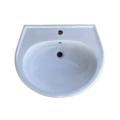 Waschbecken oval weiß 60 x 21 x 51,5 cm