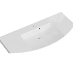 Waschbecken 'Taiga' Mineralguss weiß 121 x 5 x 50,5 cm