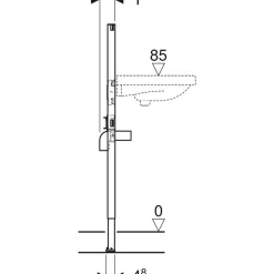 Waschbecken-Element 'Duofix' 112 cm Standarmatur