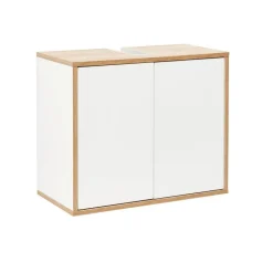 Waschbeckenunterschrank 'Finn' weiß/braun foliert 60 x 50 x 30,5 cm