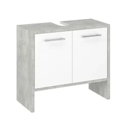 Waschbeckenunterschrank 'Lahti' betonfarben/weiß 62 x 82 x 28 cm
