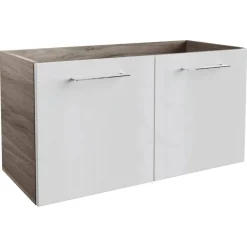 Waschbeckenunterschrank 'Lima' braun, weiß glänzend 80 x 42 x 35 cm